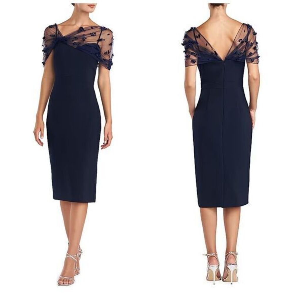 Theia Gia Beaded Shawl-Embellished Dress Size 2